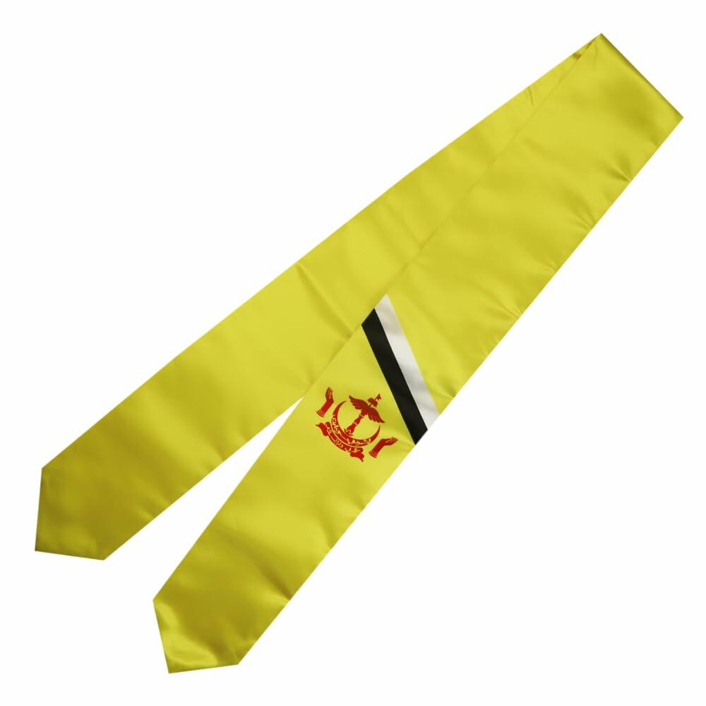 SNUWITH Brunei Flag Graduation Sash Double Sided 180x13cm