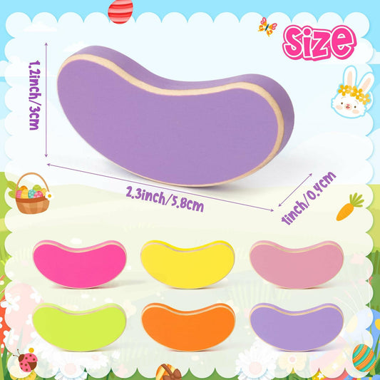 WATINC 6PCS Easter Jelly Beans Tiered Tray Decor Colorful Wooden Sign