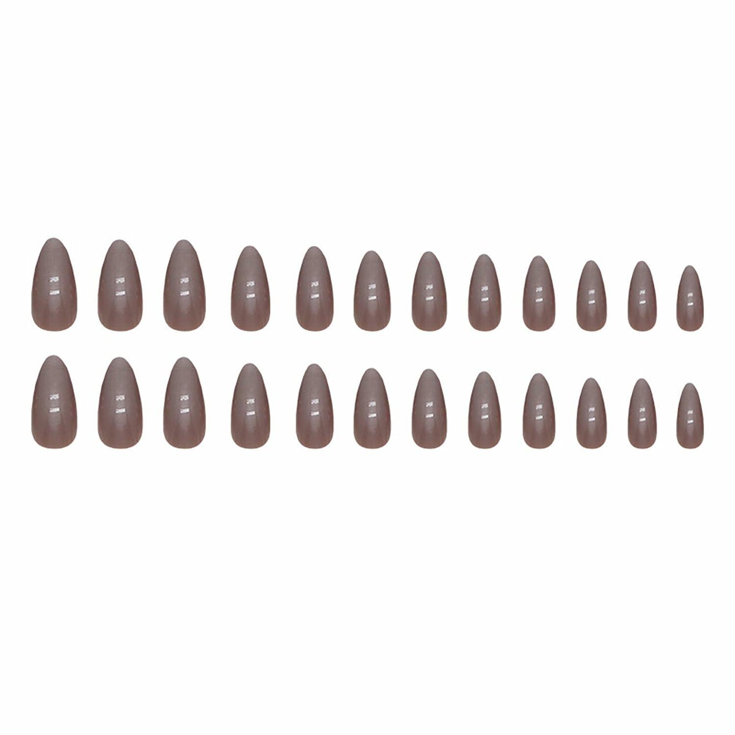 24 Pcs Almond Medium White Acrylic Press On Nails Glitter Full Cover