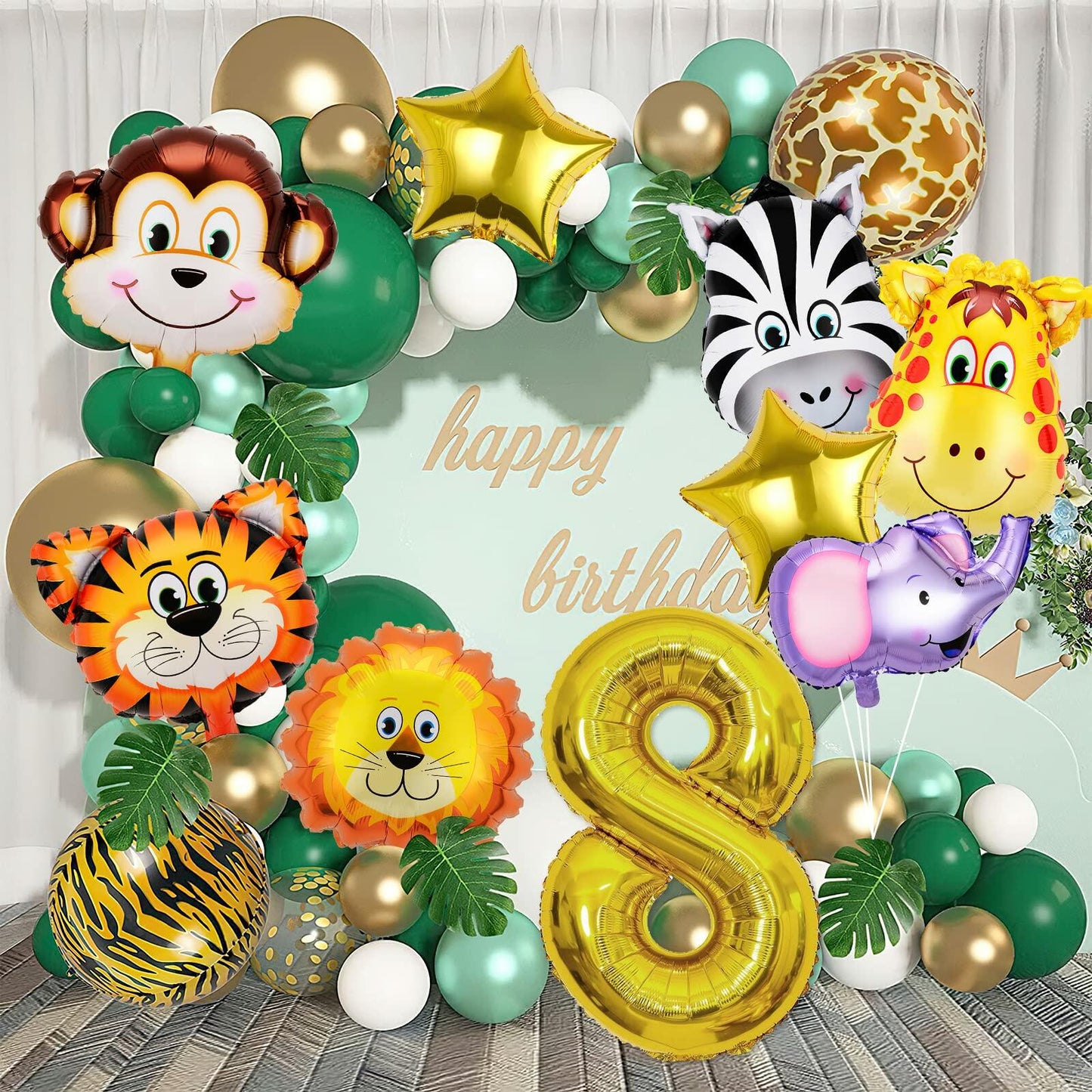 Jungle Safari Birthday Party Decorations 9 Pack Animal Balloons Boy