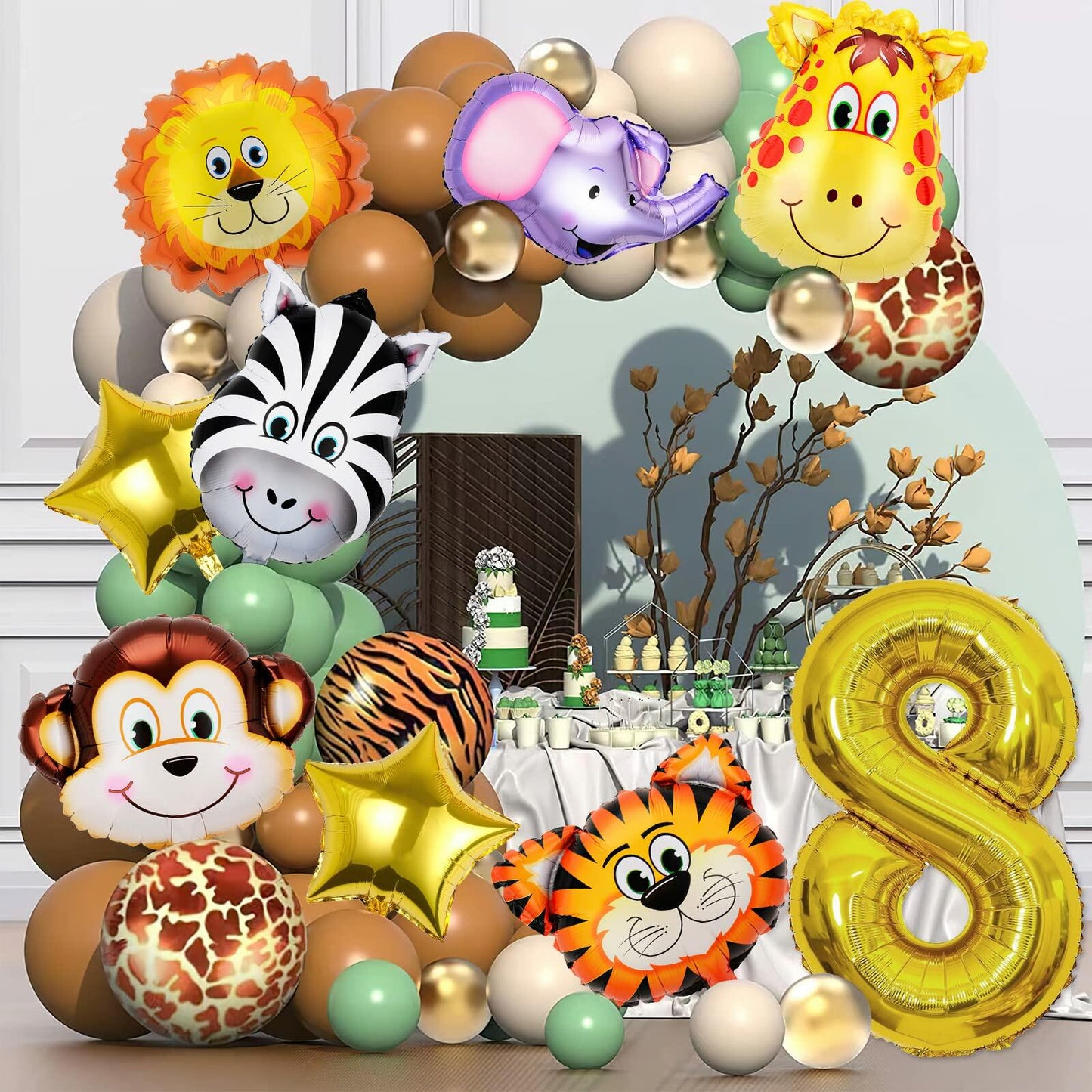 Jungle Safari Birthday Party Decorations 9 Pack Animal Balloons Boy