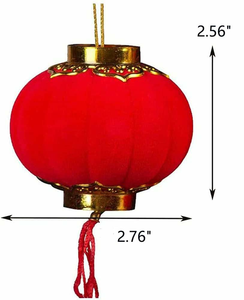 Yuumluo Red Lanterns 16 Pcs Mini Plastic Hanging Lanterns 1.97"x2.17"