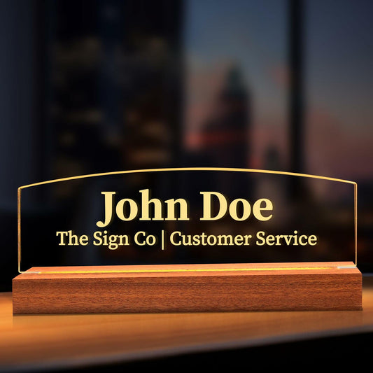 Inspirational Team Noun Wooden Desk Plaque LED Light Office Decor