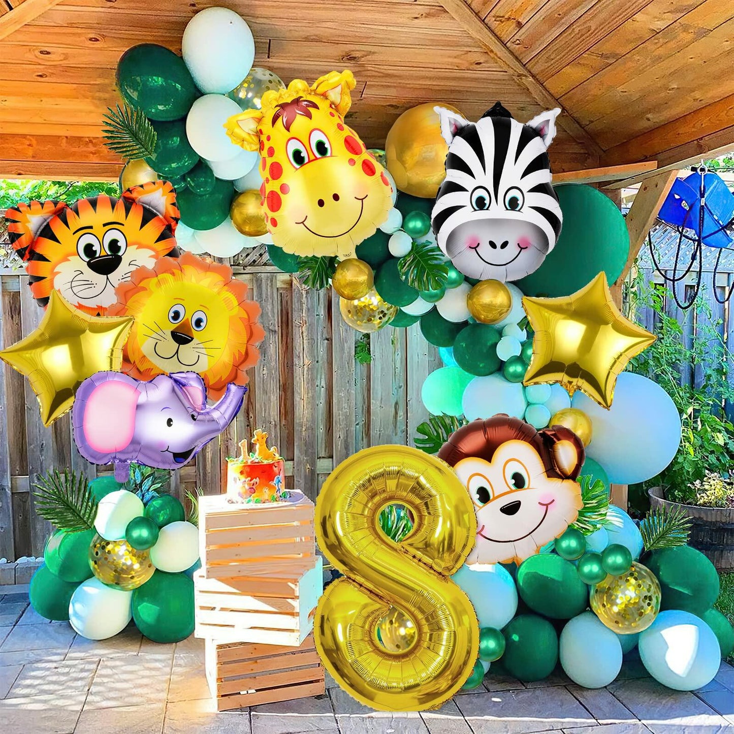 Jungle Safari Birthday Party Decorations 9 Pack Animal Balloons Boy