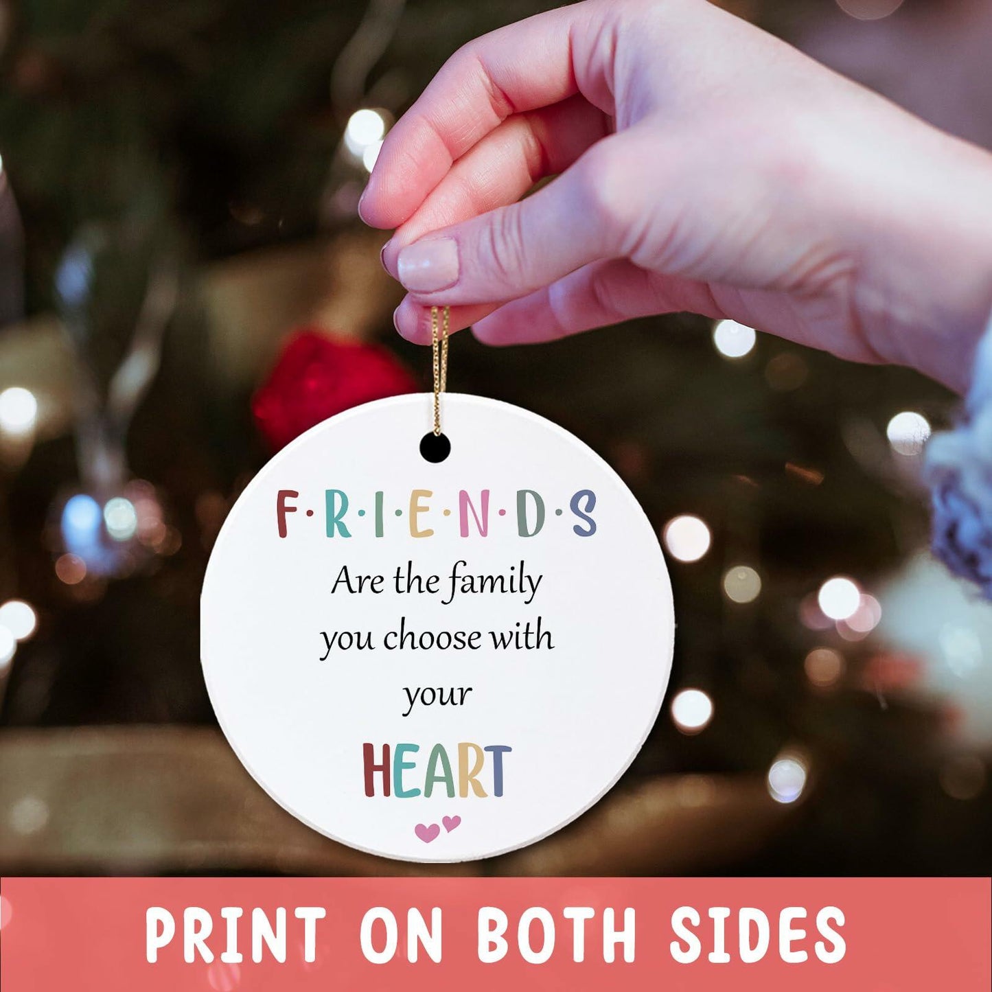 Friend Gifts Hanging Ornament Friendship Heart Christmas Tree Decoration