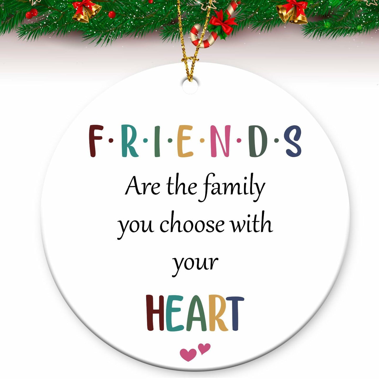Friend Gifts Hanging Ornament Friendship Heart Christmas Tree Decoration