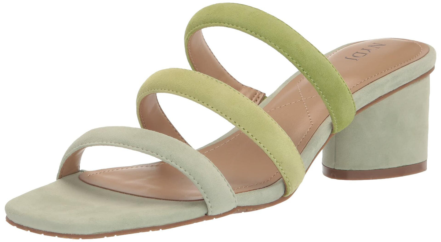 NYDJ Giacomo Block Heel Dress Sandal Suede Pale Green Size 8
