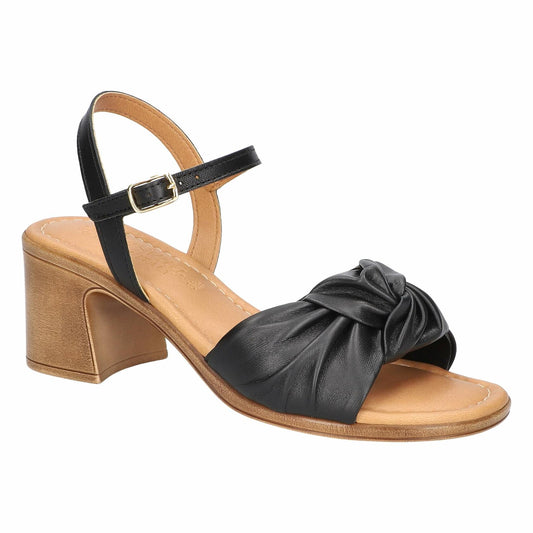 Bella Vita Women's Ave-Italy Heeled Sandal Black Italian Leather Size 10 Narrow