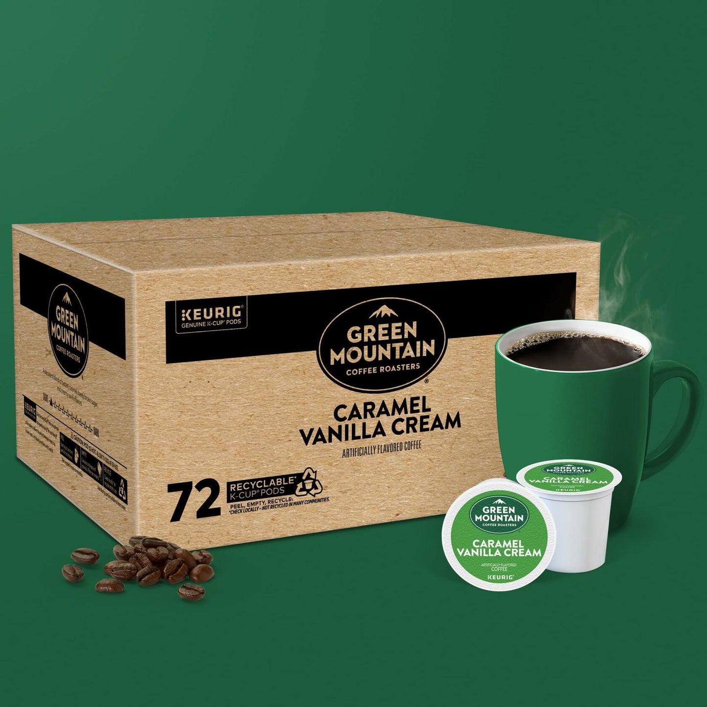 BestBy02/27 Green Mountain Coffee Roasters CaramelVanilla Cream Light Roast 72ct