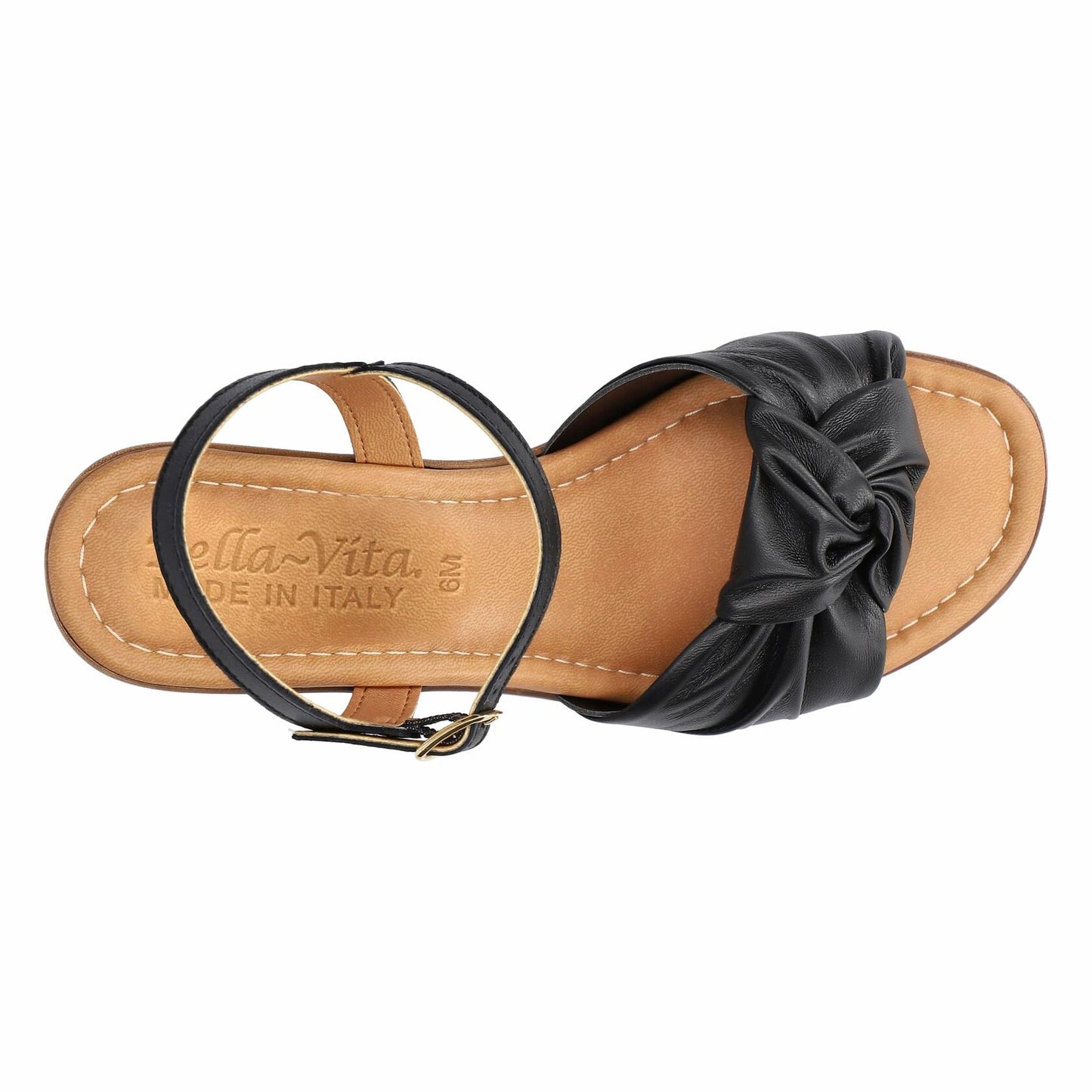 Bella Vita Women's Ave-Italy Heeled Sandal Black Italian Leather Size 10 Narrow