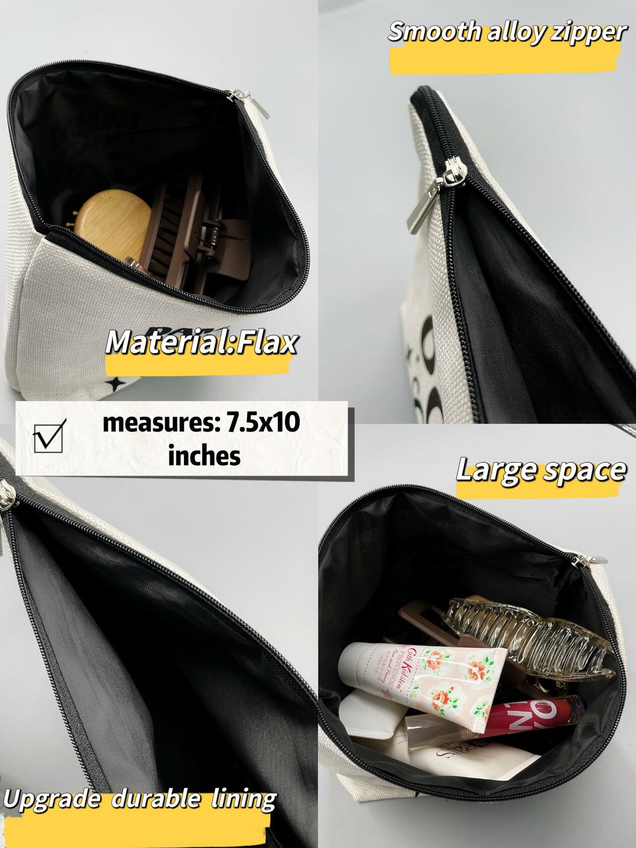 BARPERY Hot Pink Cat Makeup Bag Travel Organizer Cosmetic Bag for Women