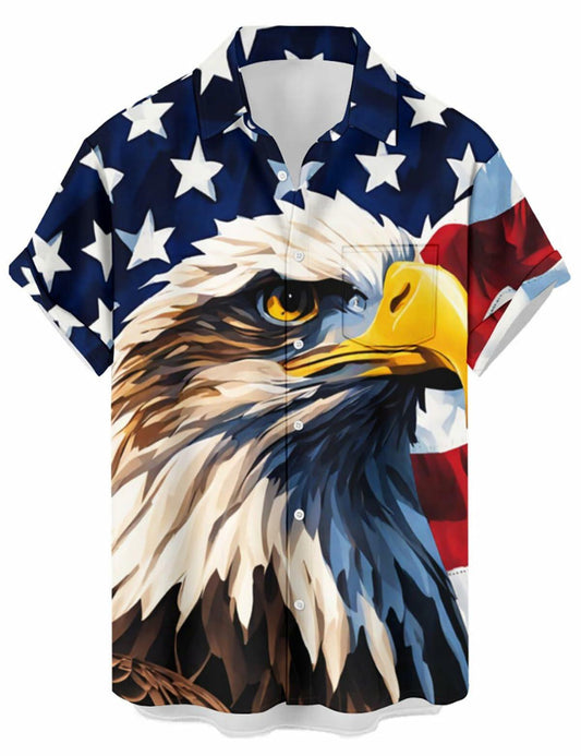 Mens St PatricksDay Flag Four Leaf Clover Button Down Shirt White Green Size 2XL