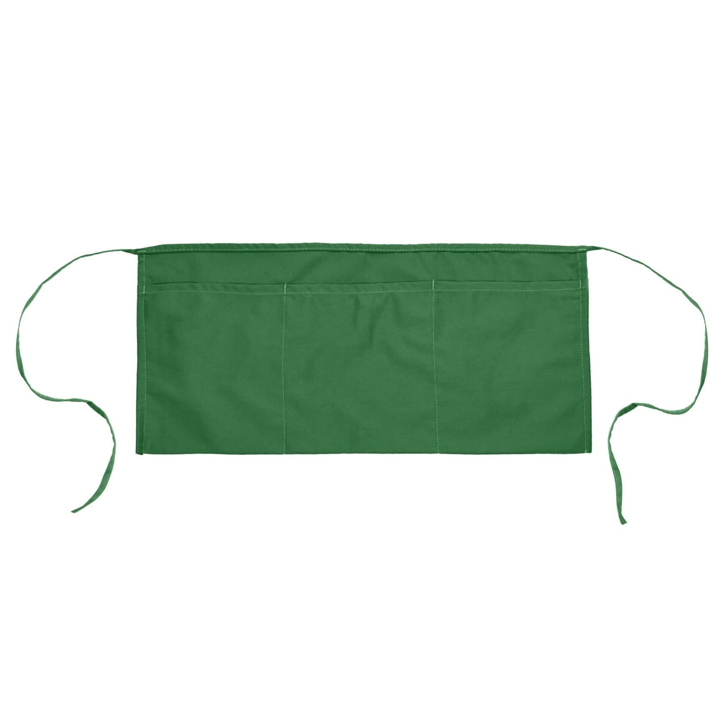 Waitress Waist Apron Commercial Bib Spun Poly Cotton Dark Green 3 Pockets
