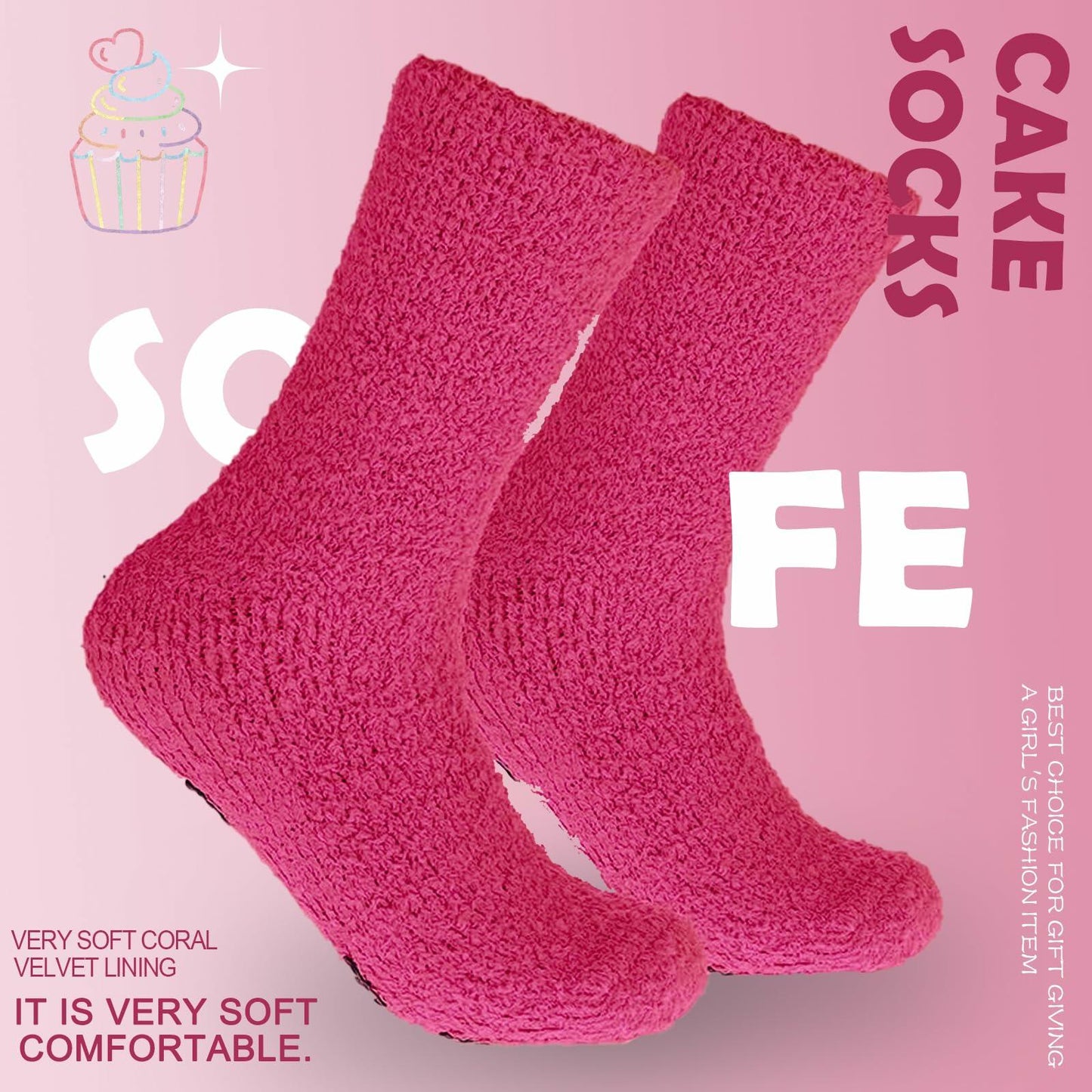 Ao Yee ZGL Mother's Day Gift Socks for Women Pink Size L
