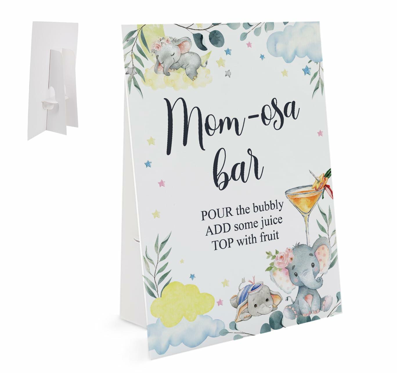 Calf Elephant Momosa Bar Sign Party Wedding Birthday Bridal Shower Decor