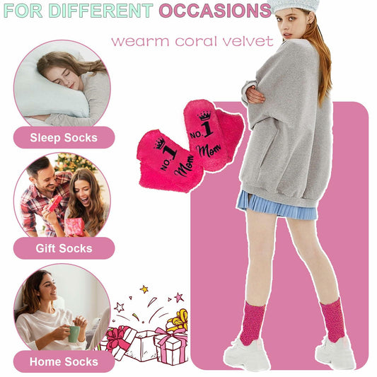 Ao Yee ZGL Mother's Day Gift Socks for Women Pink Size L