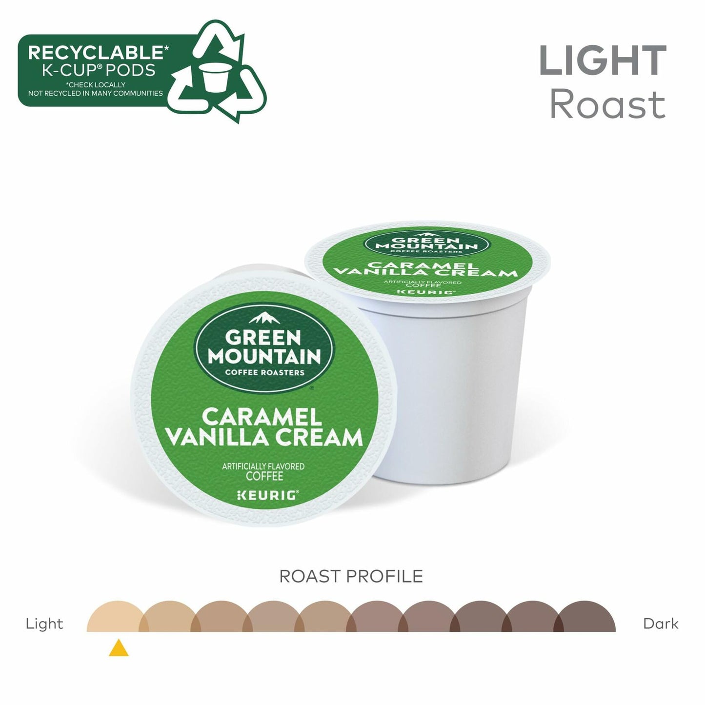 BestBy02/27 Green Mountain Coffee Roasters CaramelVanilla Cream Light Roast 72ct