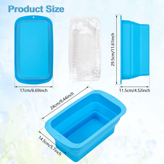 Foldable Ice Bath Mold Silicone Ice Block Chiller 3 Pack 22.2LB Total