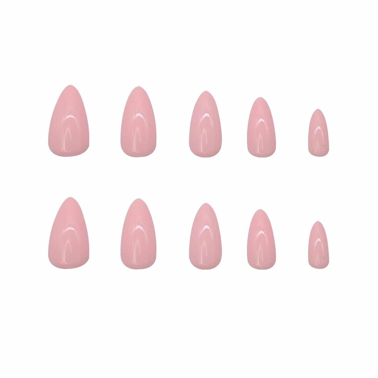 RIICFDD Black Press On Nails Almond Medium Acrylic Full Cover 24Pcs