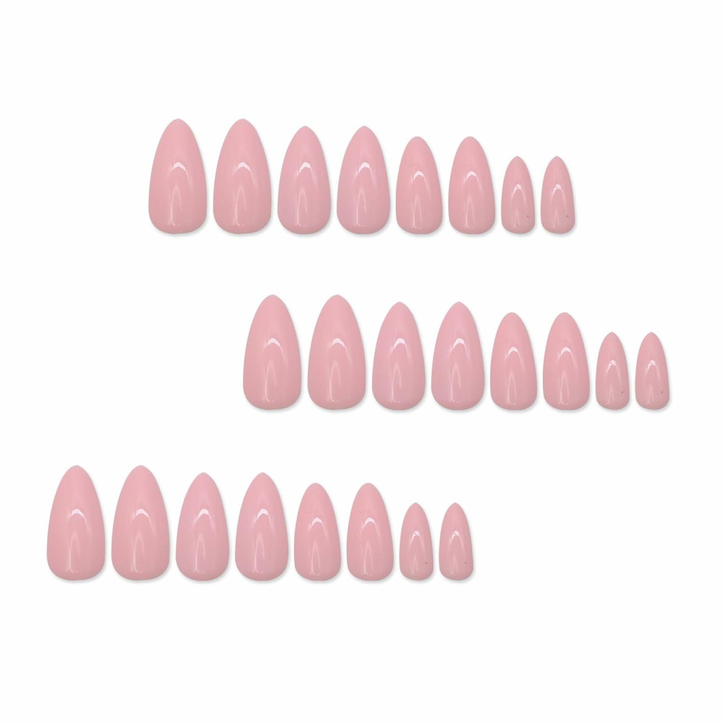 RIICFDD Black Press On Nails Almond Medium Acrylic Full Cover 24Pcs