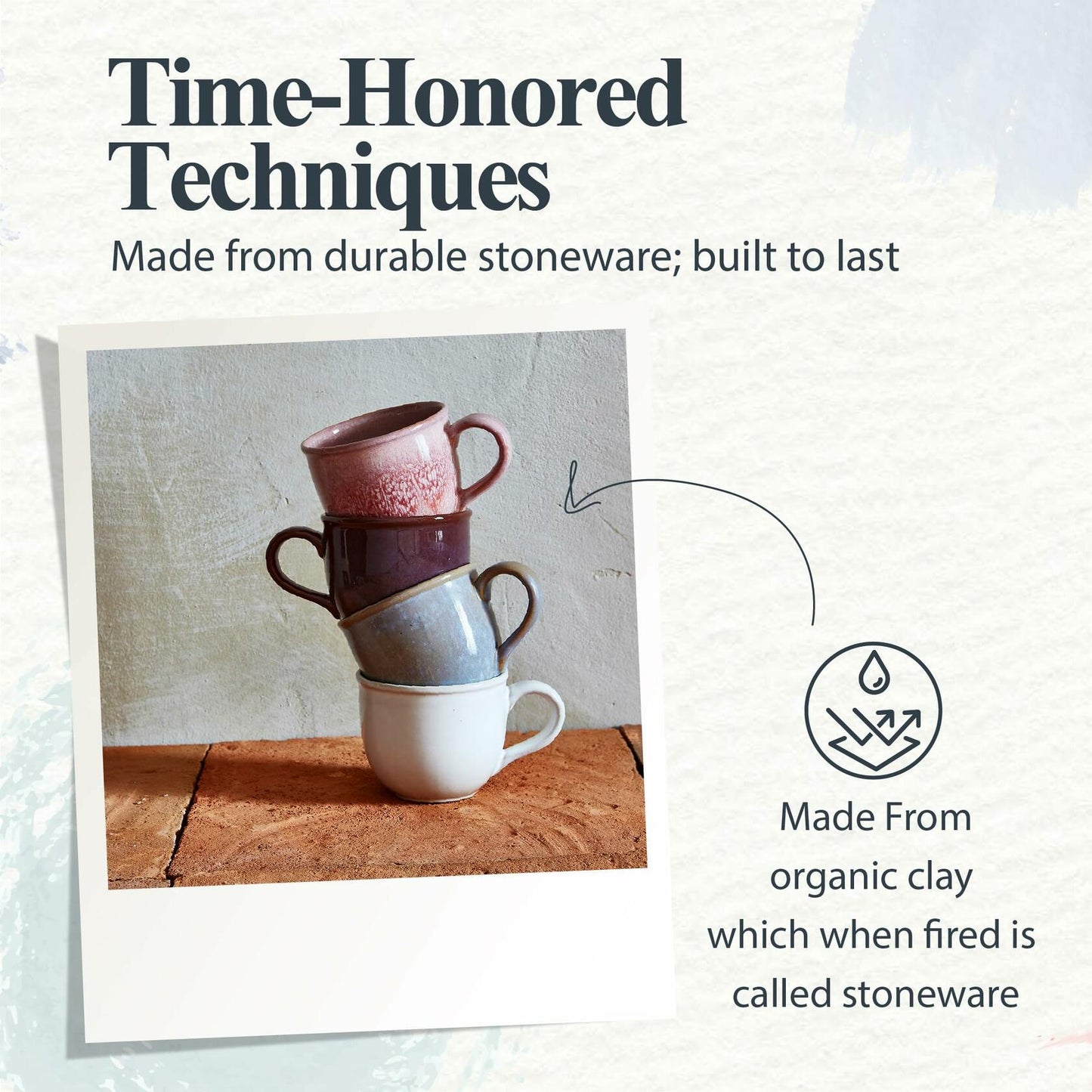 Portmeirion Minerals 12oz Stoneware Mug Rose Quartz Set of 4 Microwave Safe