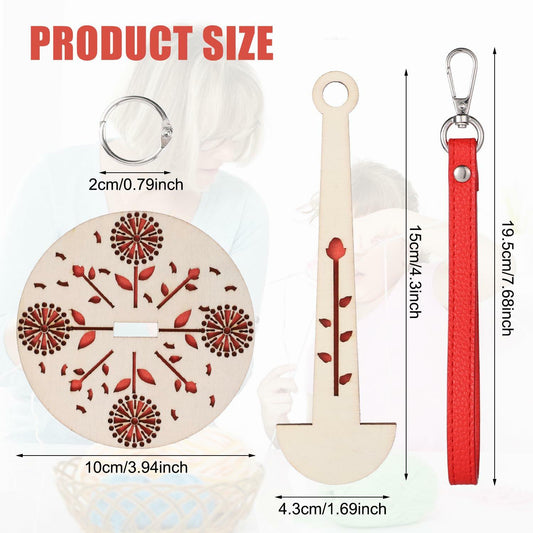 BOXOB Portable Wood Wrist Yarn Holder with Leather Band Knitting Supplies