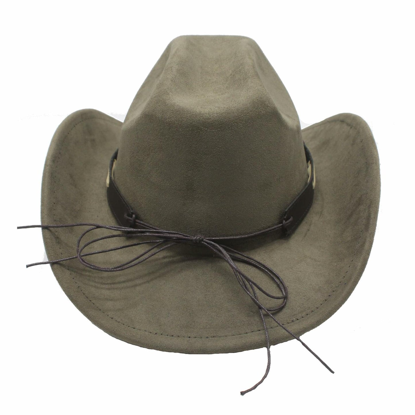 Wotfim Western Cowboy Hat Wide Brim Suede Band Beige