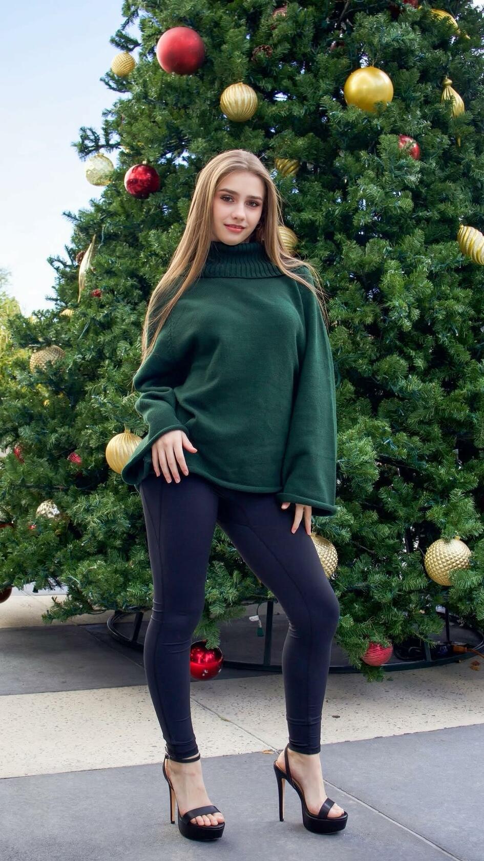 Angashion Womens Turtleneck Pullover Sweater Ribbed Knit Dark Green Size M
