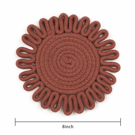 AHHFSMEI 8 Inch Heat Resistant Trivets 4pcs Little Burgundy Red