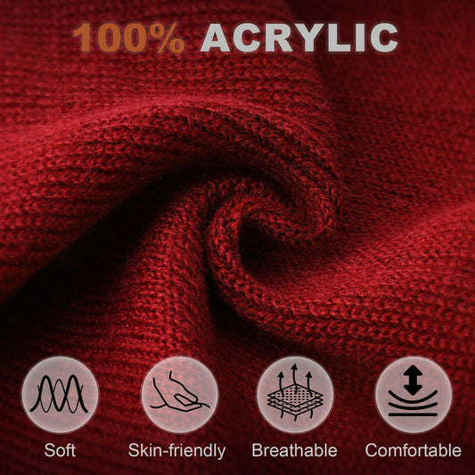 YANIKY Unisex Acrylic Beanie Hat Winter Knit Pink One Size