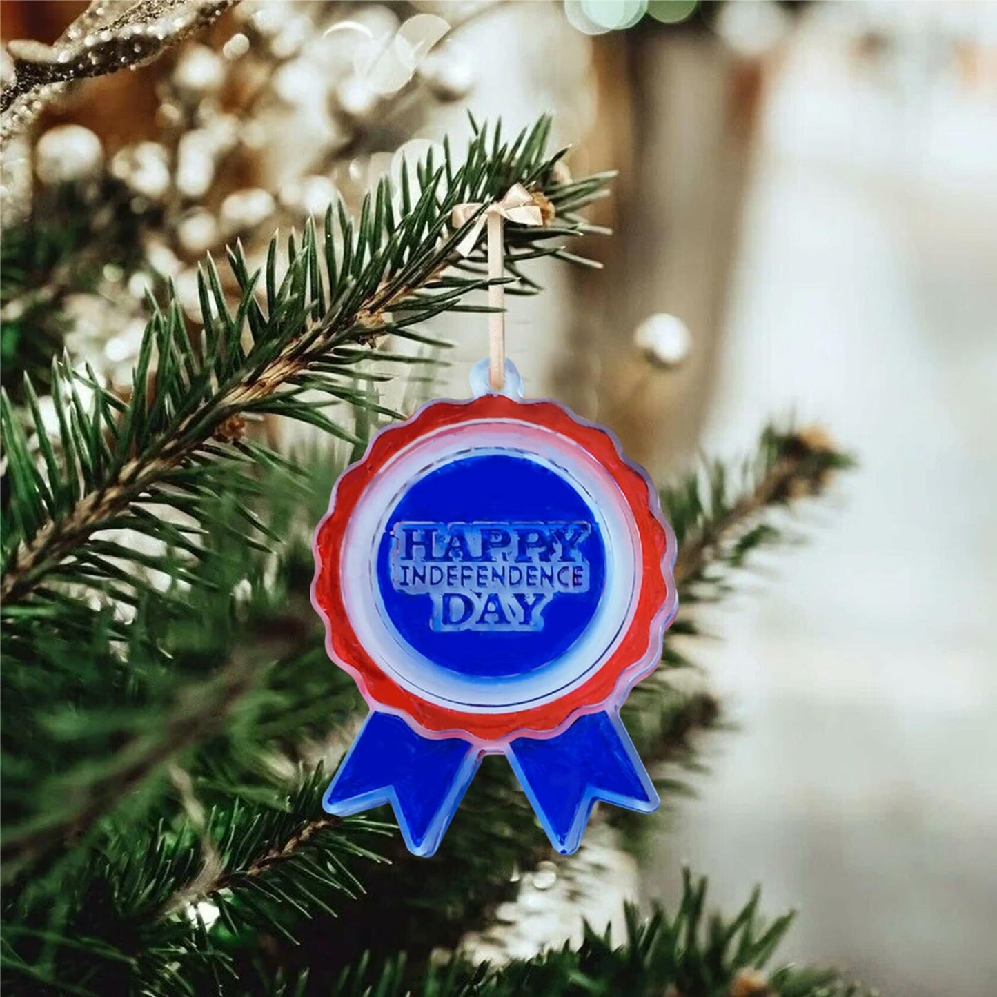 Ysqool American Badge Keychain Mold Silicone Blue DIY Cake Decoration