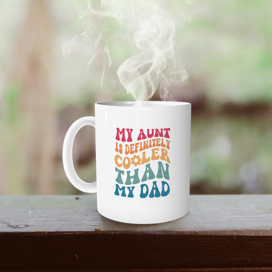 FHUGX Aunt Coffee Mug Ceramic 11oz Retro Preppy Auntie Gift