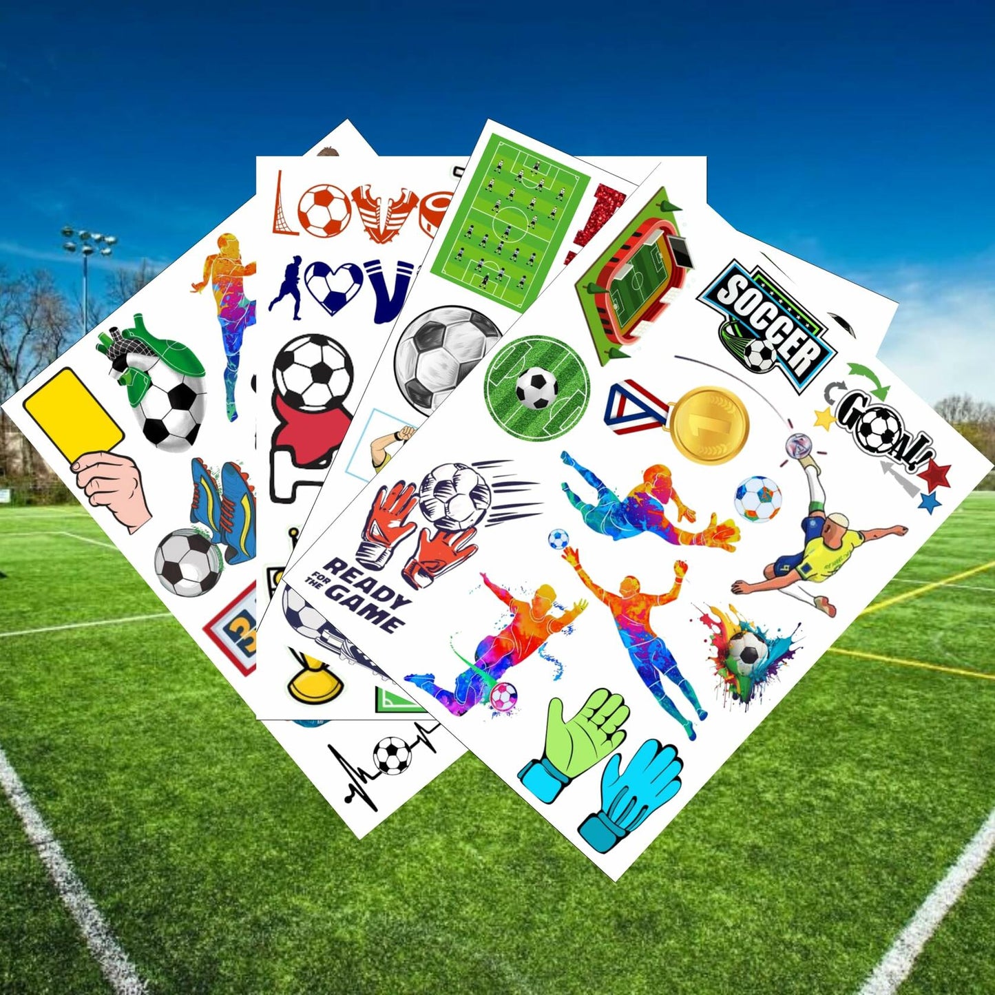 Soccer Temporary Tattoos Sport Theme Birthday Party Favors Decorations 96 PCS