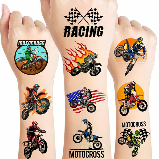 Dirt Bike Temporary Tattoos 50pcs Motorcycle Party Favors Medium