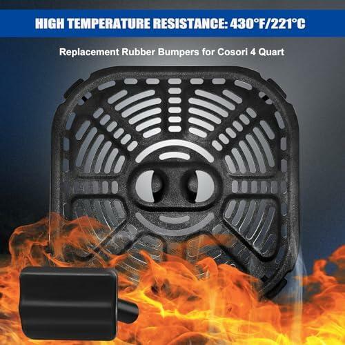 GCQ Silicone Rubber Feet for Cosori 4QT Air Fryer, 4 PCS, Black