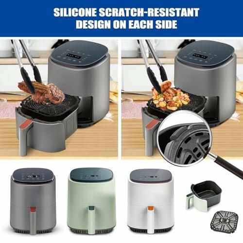 GCQ Silicone Rubber Feet for Cosori 4QT Air Fryer, 4 PCS, Black