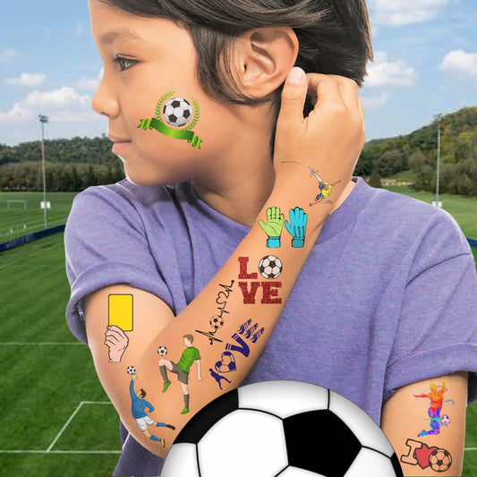 Soccer Temporary Tattoos Sport Theme Birthday Party Favors Decorations 96 PCS