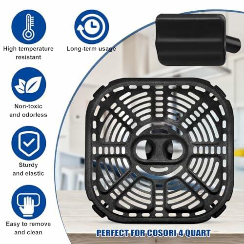 GCQ Silicone Rubber Feet for Cosori 4QT Air Fryer, 4 PCS, Black