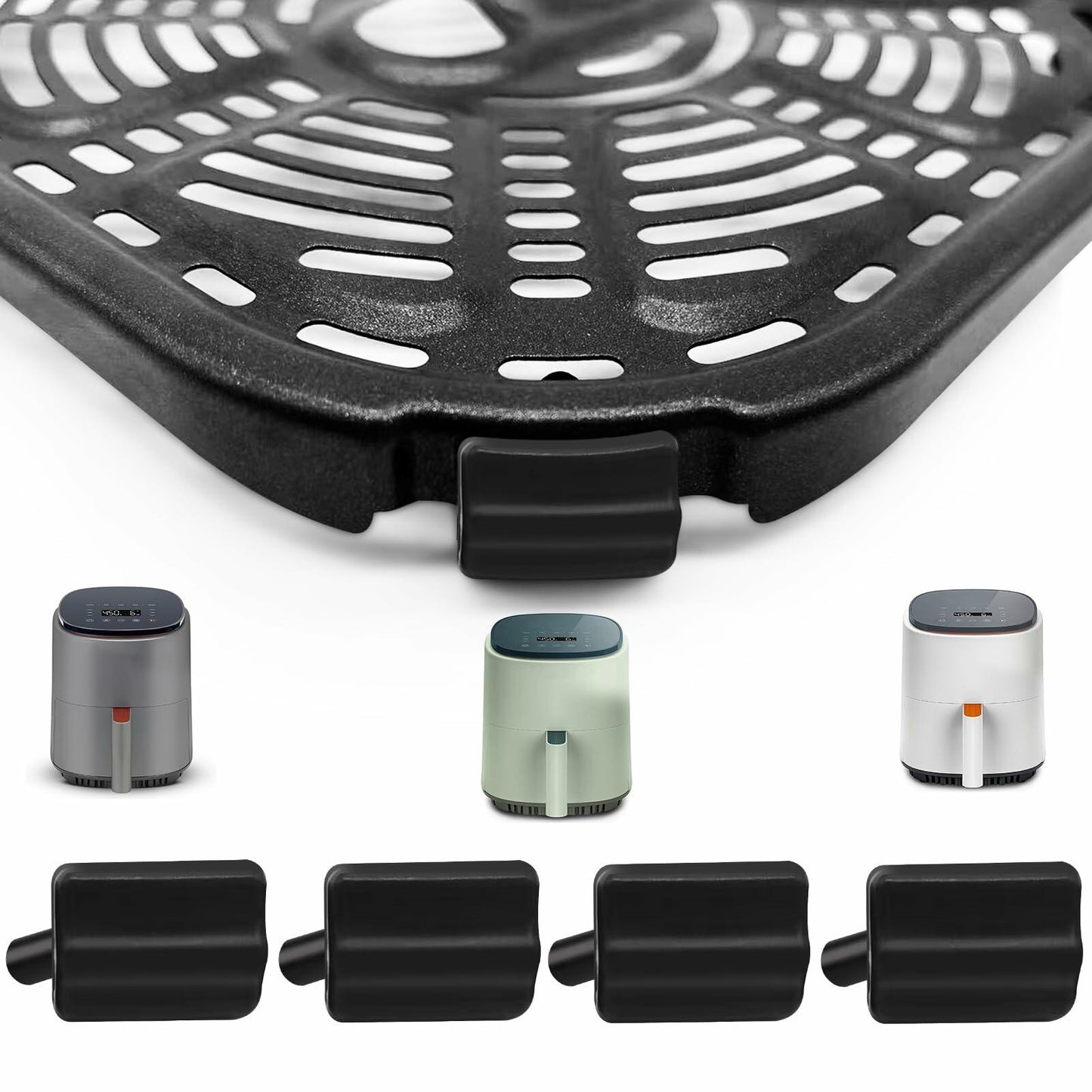 GCQ Silicone Rubber Feet for Cosori 4QT Air Fryer, 4 PCS, Black