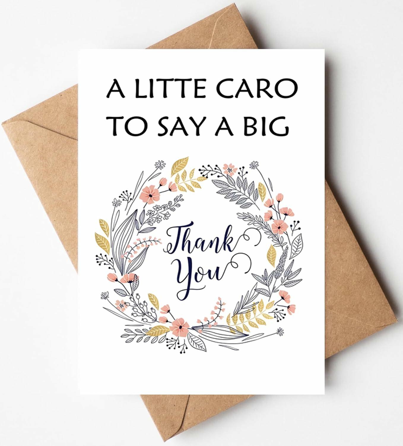 MINGUANGXIXSW Floral Thank You Cards with Kraft Envelopes 8.5x5.5 Inch