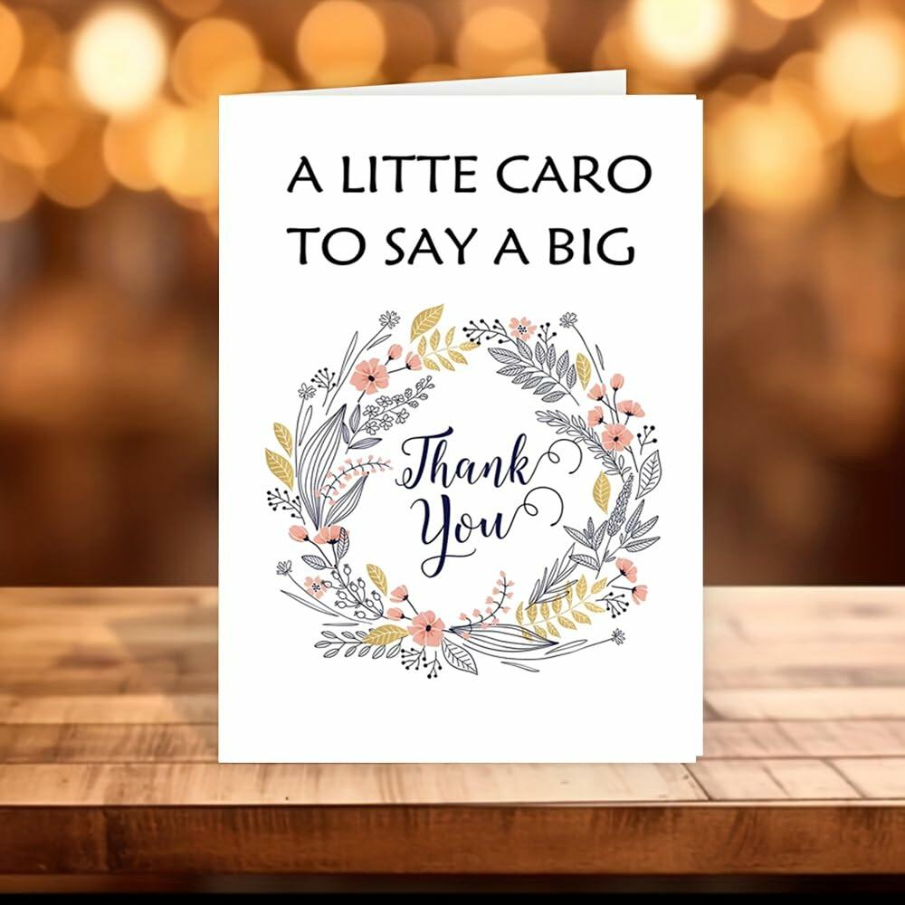 MINGUANGXIXSW Floral Thank You Cards with Kraft Envelopes 8.5x5.5 Inch