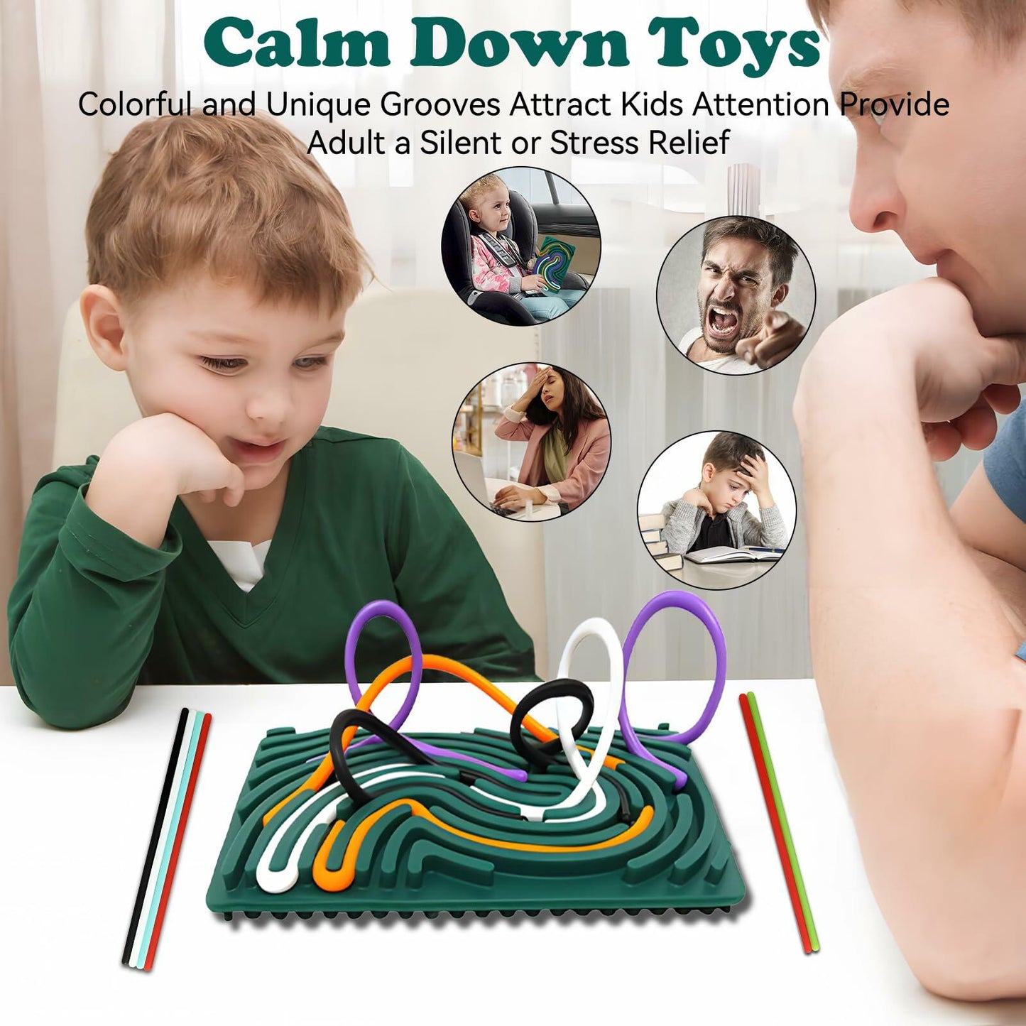 COWGOLDCHILD Silicone Sensory Activity Board Toy Kids 3+ Double-Sided Pad