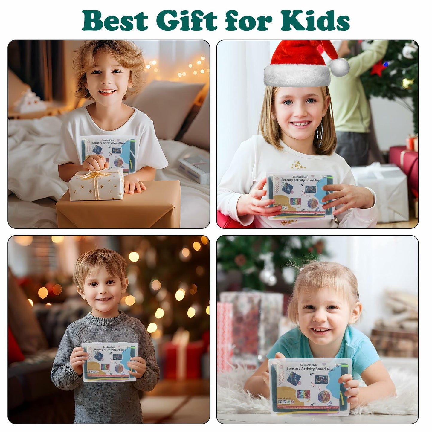 COWGOLDCHILD Silicone Sensory Activity Board Toy Kids 3+ Double-Sided Pad