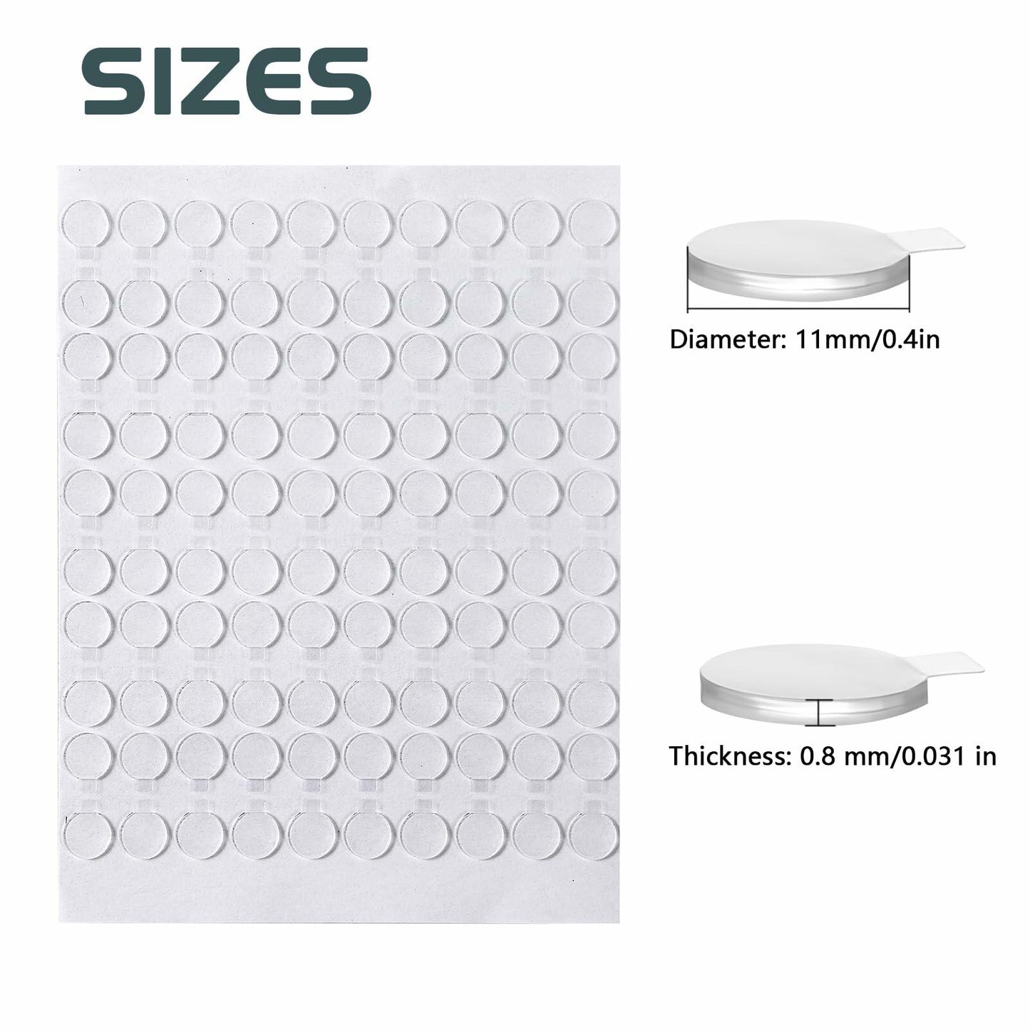 Adhesive Stick Dots Two-Sided Mounting Putty 0.4"x0.4" 700pcs Clear