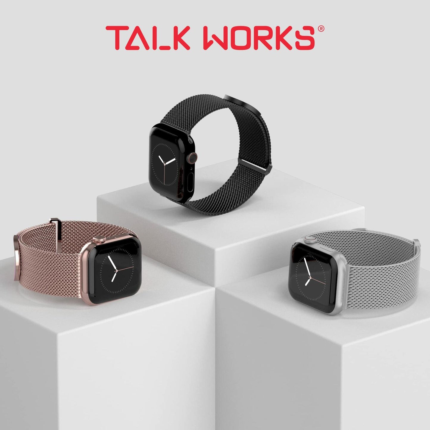 TALK WORKS Stainless Steel Mesh Watch Band for Apple Watch 38-41mm Silver