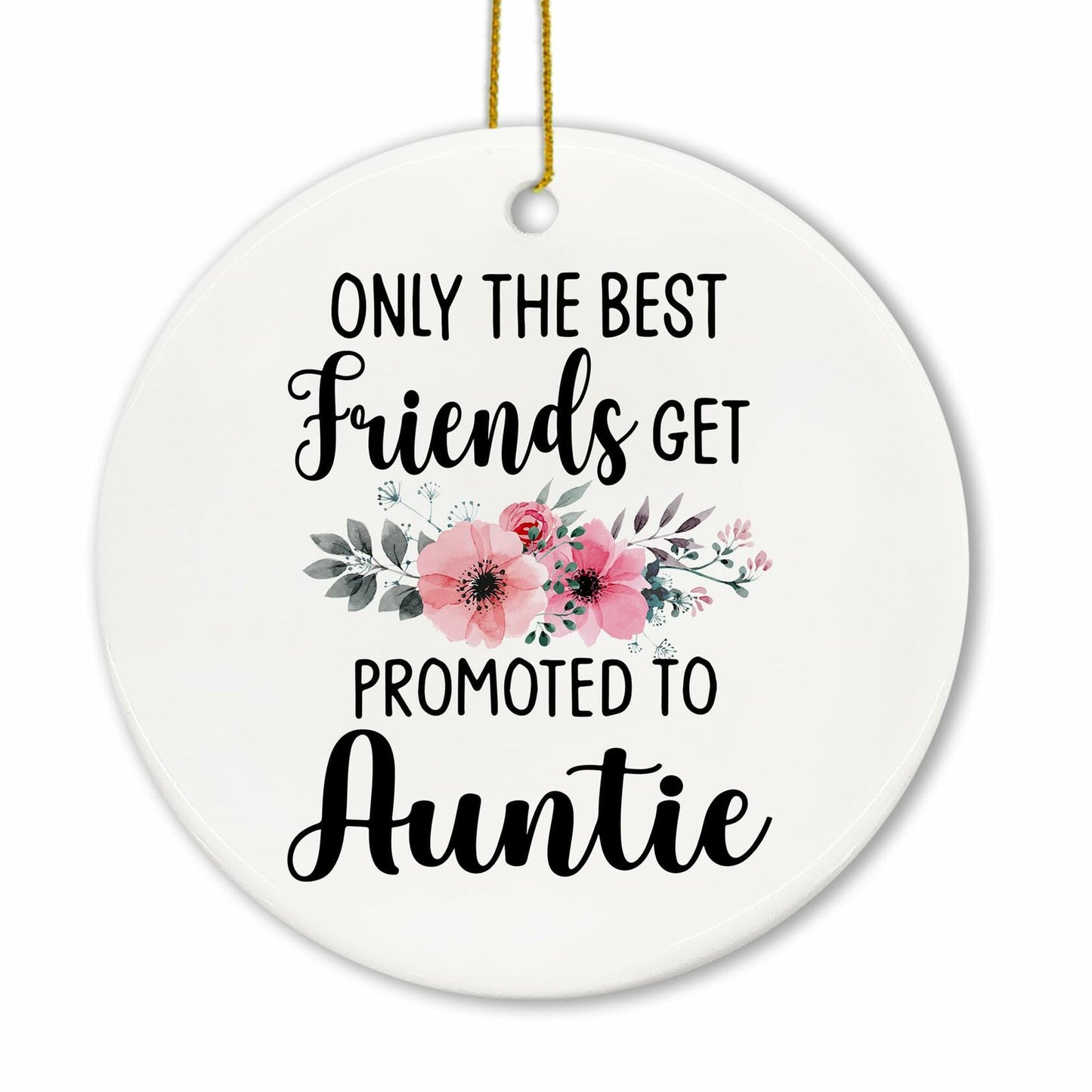 Voatok Promoted to Auntie Ornament Pregnancy Announcement Gift Decor