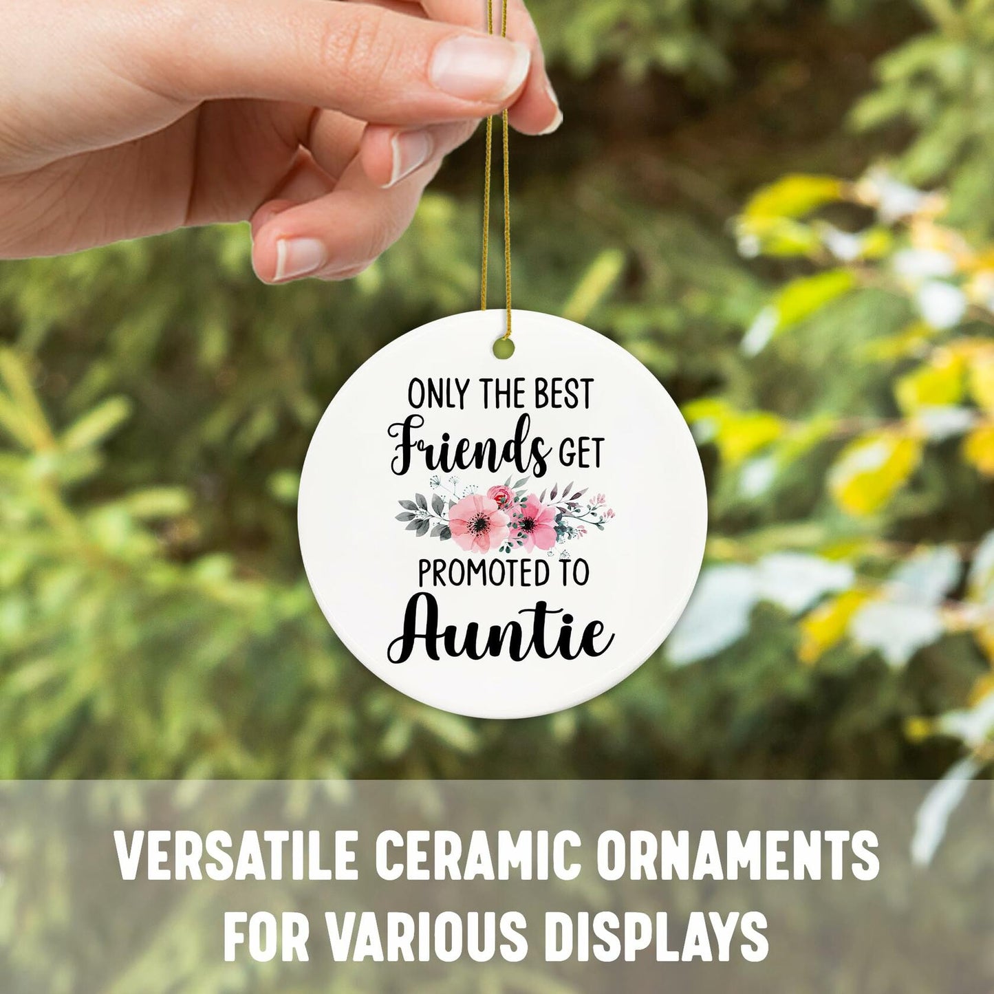 Voatok Promoted to Auntie Ornament Pregnancy Announcement Gift Decor