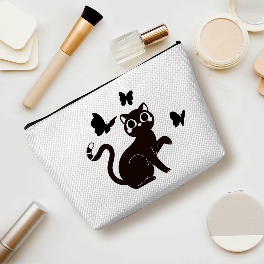 Henhesaha Cute Cat Mom Makeup Bag Cosmetic Travel Toiletry Bag for Women
