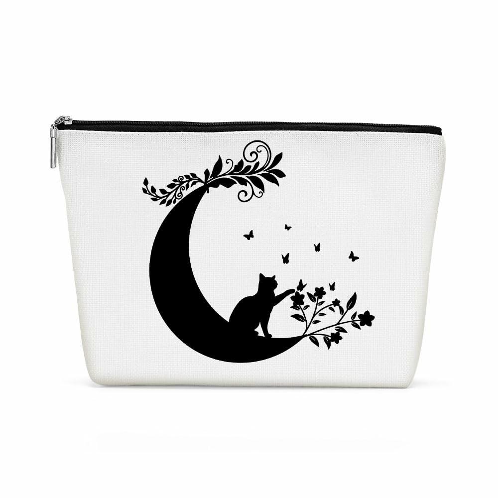 Witchy Cat Makeup Bag Cosmetic Bag Travel Toiletry Bag Black Gifts Women