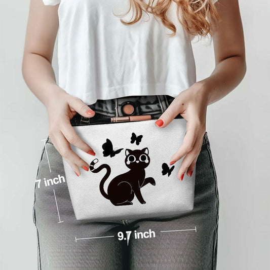 Henhesaha Cute Cat Mom Makeup Bag Cosmetic Travel Toiletry Bag for Women